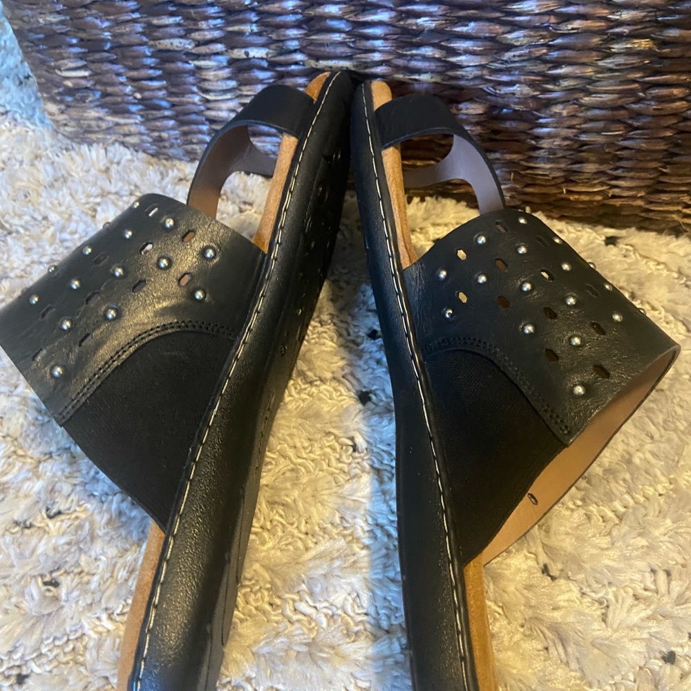 Black beaded sandals